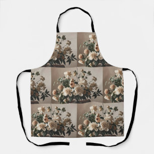 Delantal Elegante, de inspiración vintage, floral suave y d