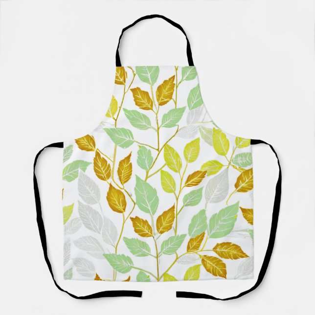 Delantal Elegante diseño de hojas inspirado en la naturalez (Anverso)