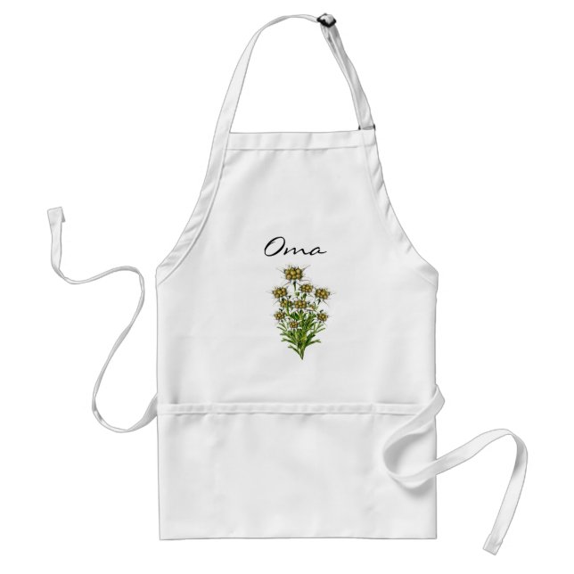 Delantal Elegante Edelweiss Flores Apron (Frente)