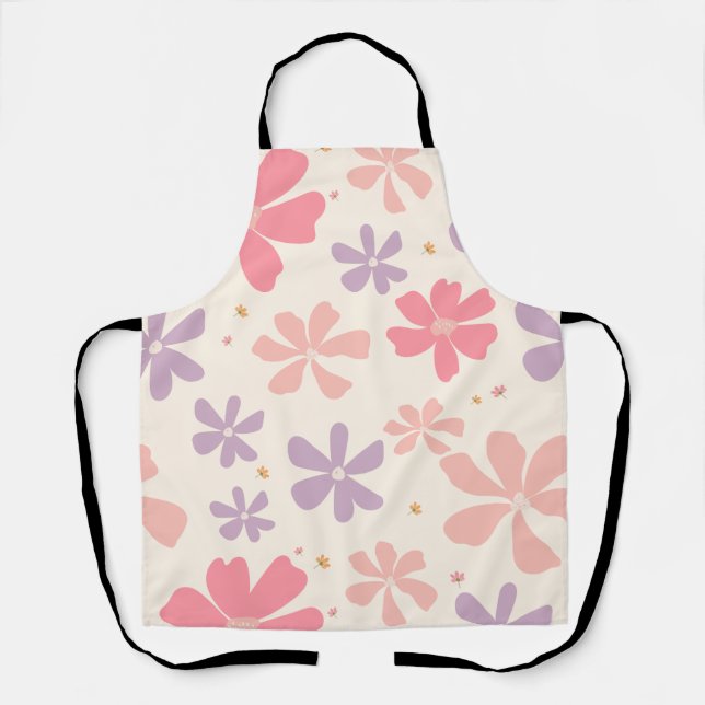 Delantal Elegante estampado floral Arte botánico para el am (Anverso)