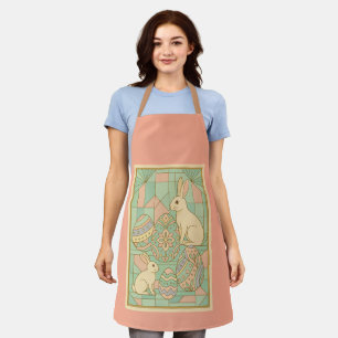 Delantal Elegante estilo Art Deco Pascua - Bunnios Pastel G