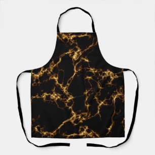 Delantal Elegante estilo de mármol3 - Oro negro