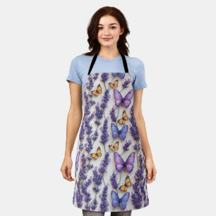 Delantal Elegante estilo mariposa y lavanda