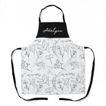 Elegante Flor Silvestre Nombre Personalizado Blanc