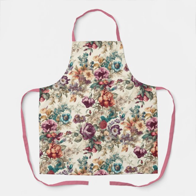 Delantal Elegante Floral de inspiración vintage (Anverso)