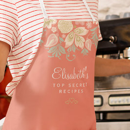Delantal Elegante floral rústico de campo chef de cocina