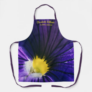 Delantal Elegante foto de macro pansy color púrpura floral