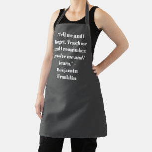 Delantal Elegante frase de nombre personalizada gris de car