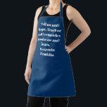 Delantal Elegante frase de texto con nombre personalizado a<br><div class="desc">Elegante frase de texto de nombre personalizada azul y blanco real cita Apron. Excelente para cocineros,  chefs,  cerámica,  artesanía,  trabajo,  cocina,  horneado,  barbacoa,  parrilladas,  comercios y tiendas,  etc.</div>