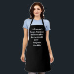 Delantal Elegante frase de texto con nombre personalizado b<br><div class="desc">Elegante frase de texto personalizada en blanco y negro cita Apron. Excelente para cocineros,  chefs,  cerámica,  artesanía,  trabajo,  cocina,  horneado,  barbacoa,  parrilladas,  comercios y tiendas,  etc.</div>