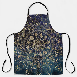 Delantal Elegante galaxia azul Mandala dorada
