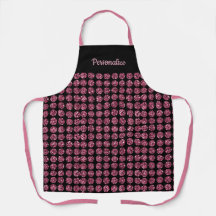 Elegante Gema De Diamante Rosa Girly Pattern Apron