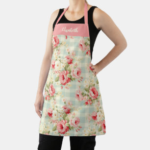 Delantal Elegante guion botánico floral bastante