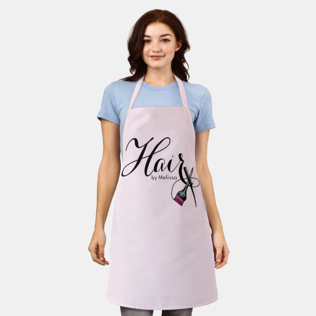 Delantal Elegante guión de cabello rosa de You Apron (Gastado)