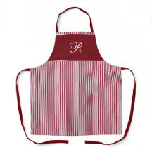 Elegante guion monograma franja roja burgundy