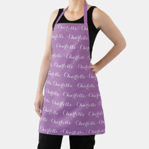 Delantal Elegante guión Personalizado lavanda patrón de m