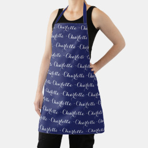 Delantal Elegante guión Personalizado patrón de moda azul