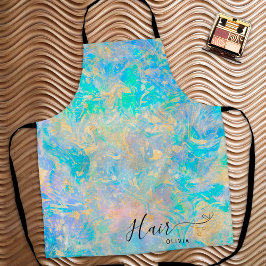 Delantal Elegante Hairdresser Opal Stone Hairstylist Name