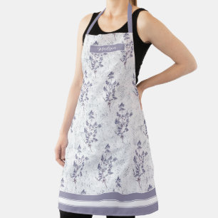 Delantal Elegante lavanda acuarela Floral Patrón Apron