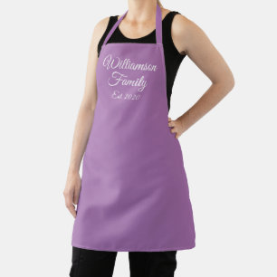 Delantal Elegante lavender personalizado script nombre de f