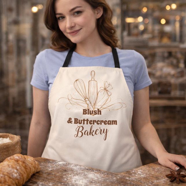 Delantal Elegante marca de panadería pastel (Subido por el creador)