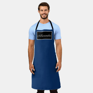 Delantal Elegante Marina de los Hombres Nombre Azul Moda si