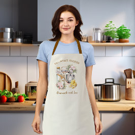 Delantal Elegante mezclador de flores panadería e ingredien