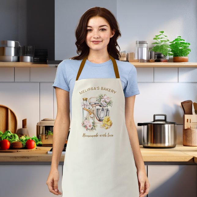 Delantal Elegante mezclador de flores panadería e ingredien (Subido por el creador)