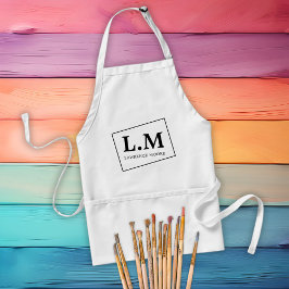 Delantal Elegante Monograma Iniciales Clásico Nombre de Typ