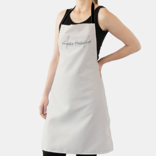 Delantal Elegante Monograma Moderno Personalizado Con Nombr