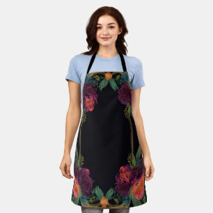Delantal Elegante moody peachy rosa boho floral