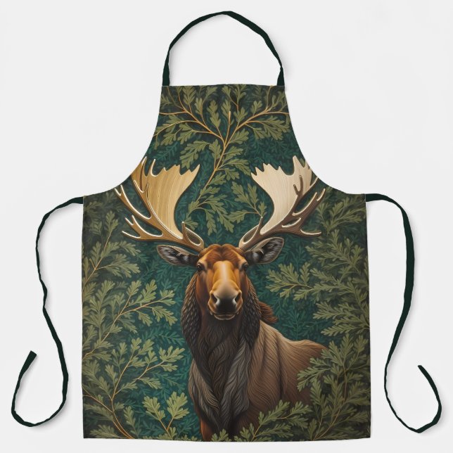 Delantal Elegante Moose William Morris inspirado (Anverso)
