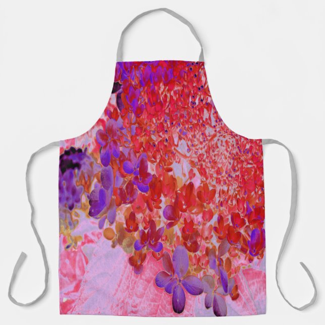 Delantal Elegante morado y Naranja Limelight Hydrangea (Anverso)