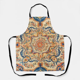 Delantal Elegante Naranja azul barroco vintage italiano
