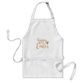 Delantal Elegante Oro Feliz Pascua Moderna