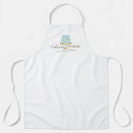 Delantal Elegante pastel azul con flores