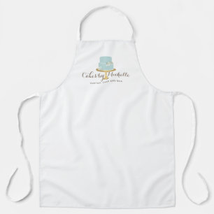 Delantal Elegante pastel azul con flores