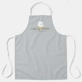 Delantal Elegante pastel blanco con flores