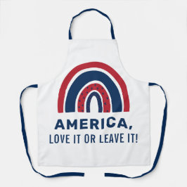 Delantal Elegante Patriótico Estadounidense Arcoiris 4 De J