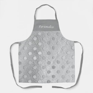 Delantal Elegante patrón de punto Polka Purpurina Plata de