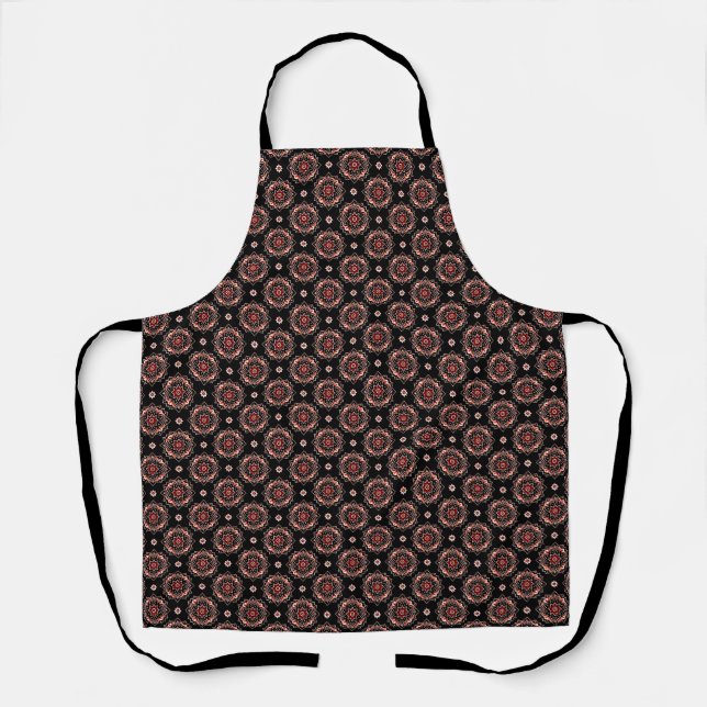 Delantal Elegante patrón floral Mandala Boho (Anverso)