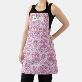 Delantal Elegante patrón floral rosa