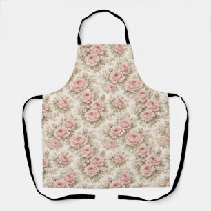 Delantal Elegante patrón floral sin fisuras de rosa vintage