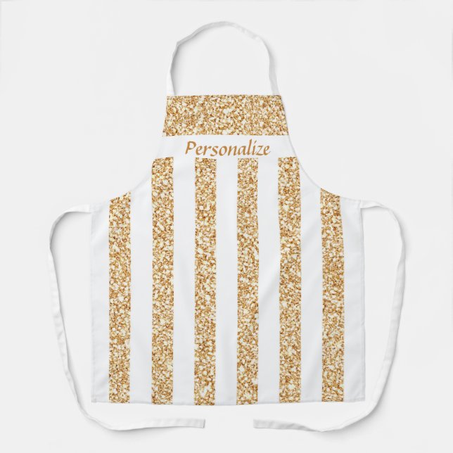 Delantal Elegante patrón Purpurina de oro de Moda personali (Anverso)
