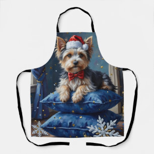 Delantal Elegante perro Biewer Terrier terciopelo Navidad