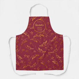 Delantal Elegante personalizado divertido oro marsala patró