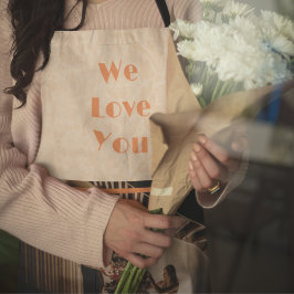 Delantal Elegante Personalizado Floral Familia Foto Naranja