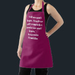 Delantal Elegante plum blanco de frase de texto de nombre p<br><div class="desc">Elegante plum y blanco nombre de frase de texto personalizado cita Apron. Excelente para cocineros,  chefs,  cerámica,  artesanía,  trabajo,  cocina,  horneado,  barbacoa,  parrilladas,  comercios y tiendas,  etc.</div>