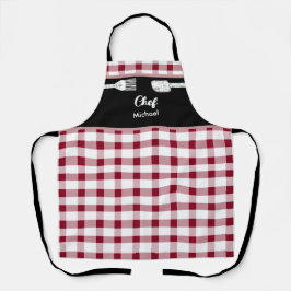 Delantal Elegante Red Gingham Apron | Idea de regalo para n