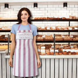 Delantal Elegante Rosa Polvoriento Rayas verticales Cocina